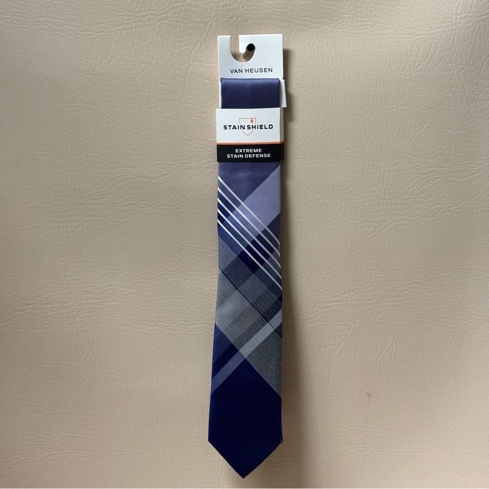 Van Heusen Stain Shield Purple & Gray Necktie- New